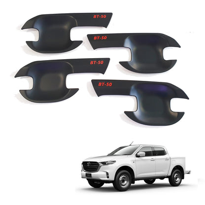 Matte Black Door Handle Cover Insert Bowl Trim for Mazda BT-50 (2021-2023)