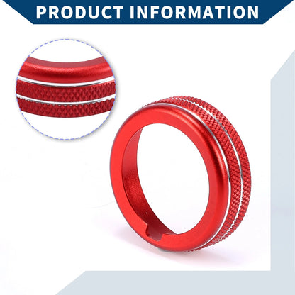 AC Climate Switch Knob Cover Ring for Ford Mustang (2015-2021) - 2 Pcs Red