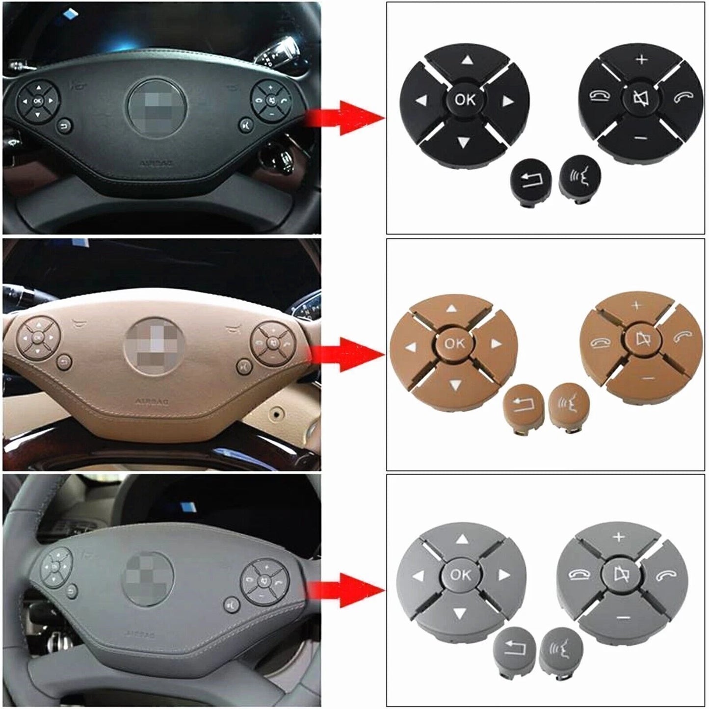 Steering Wheel Switch Button Kit for Mercedes Benz W221 (2009-2013)