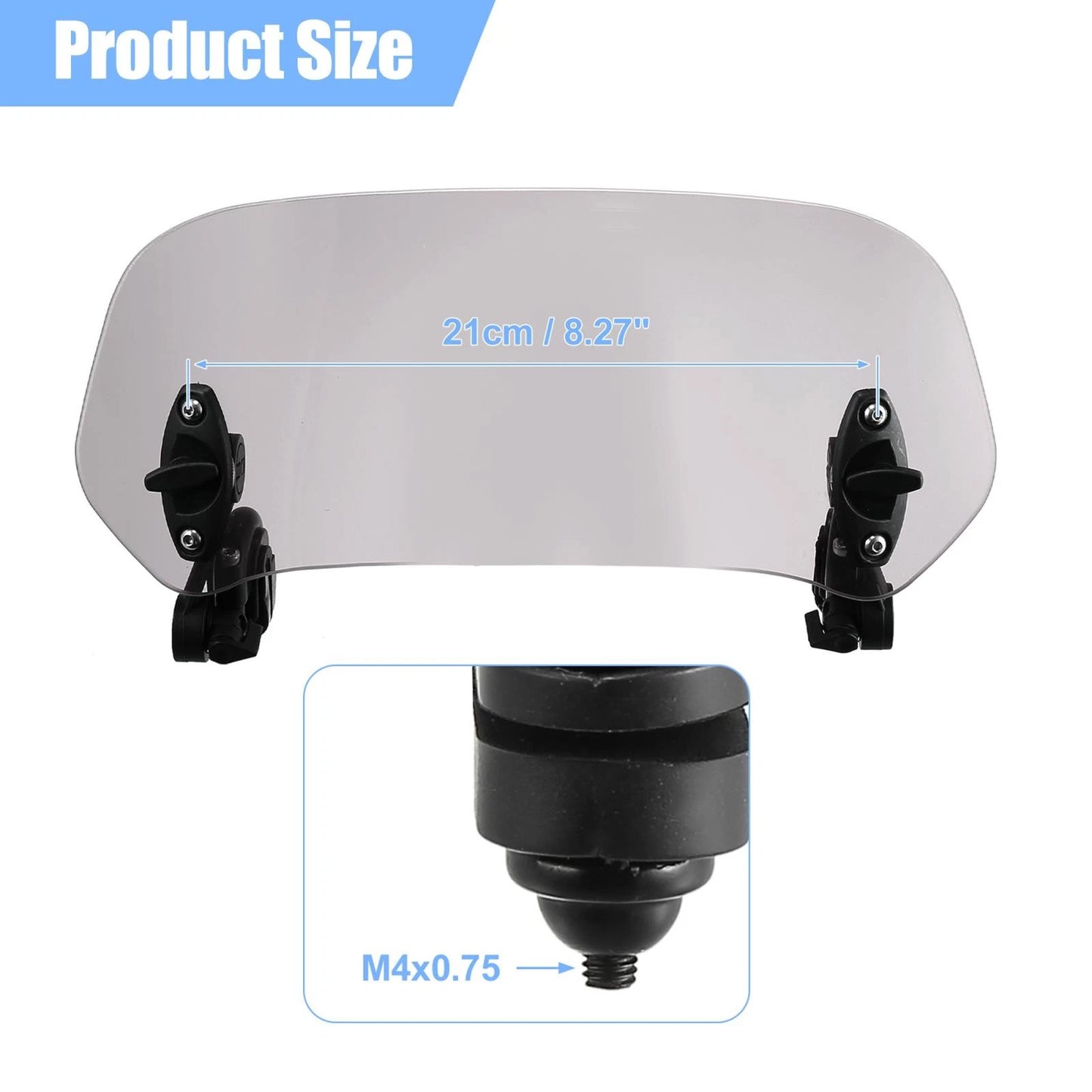 Windshield Extension 28.5cm Grey Lens for Motorcycles