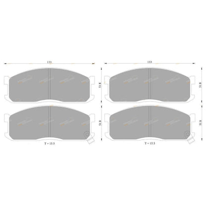 Front Disc Brake Pads Set for Mazda E2200 E 2.2L R2 Diesel RWD Van (1984-1997)