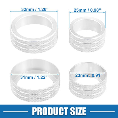 Volume Knob Ring Cover for Chevy Malibu 2017-2022 Silver Tone (2017-2022)