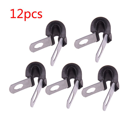 12pc Brake Pipe Rubber Lined Clips 3/16" for TO s