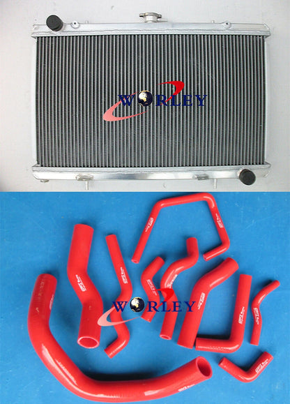 52mm Aluminum Radiator & Blue Hose for Nissan Silvia 180SX S13 (89-94)