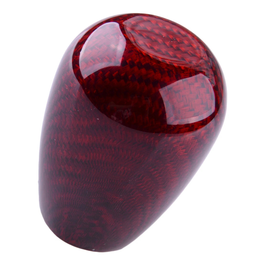 Red Real Carbon Fiber Gear Shift Knob with 3 Adapters for Universal Cars