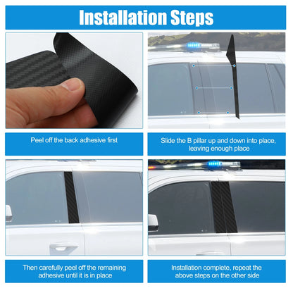 6 Pcs Windshield B Pillar Trim for Honda Civic (2016-2021) Carbon Fiber