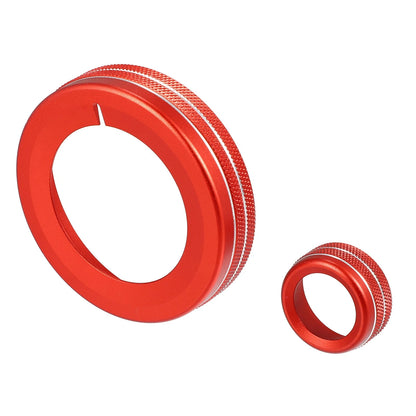 4 x Red Aluminum Alloy Center Control Ring Knob Cover for Chevrolet Camaro