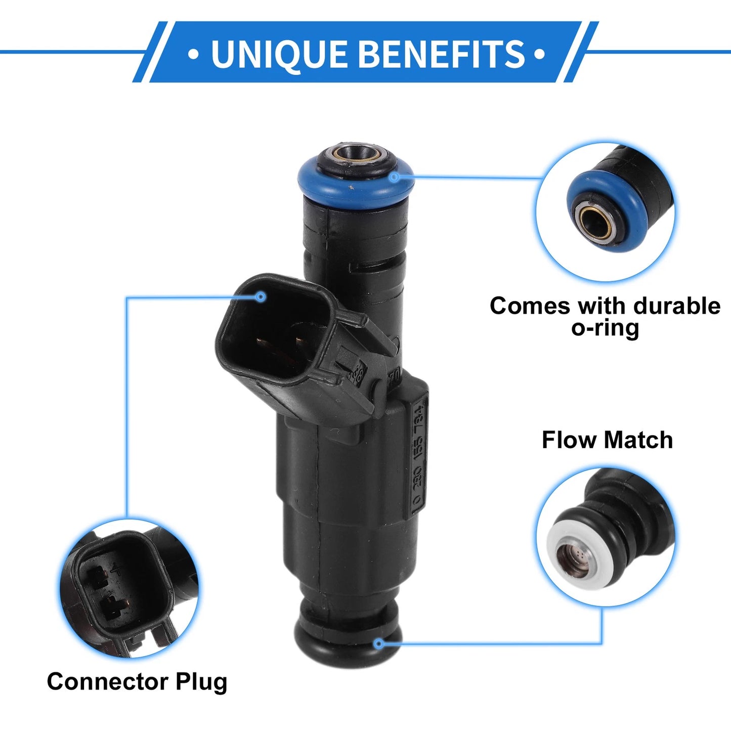 Fuel Injector 1 x No.0280155784 for Jeep Cherokee 4.0L (1999-2001)
