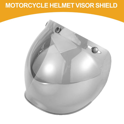 1pc Visor Shield for Universal Motorcycle Helmet Anti-UV Silver Tone Black