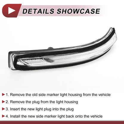 Left Mirror Turn Signal Light for KIA NIRO (2017-2020) Black Clear