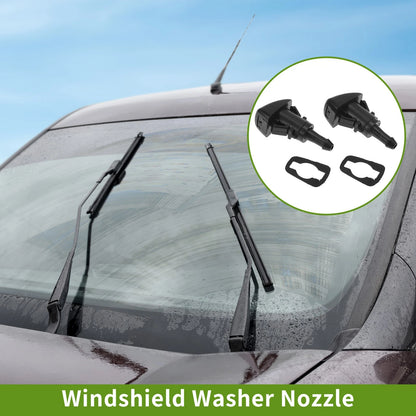 Windshield Washer Nozzle 2 x for Jeep Compass (2011-2017) Black