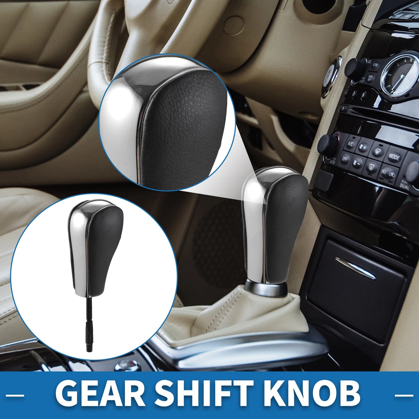 Faux Leather Chrome Gear Shifter Knob for BMW 1 Series (2006-2011)