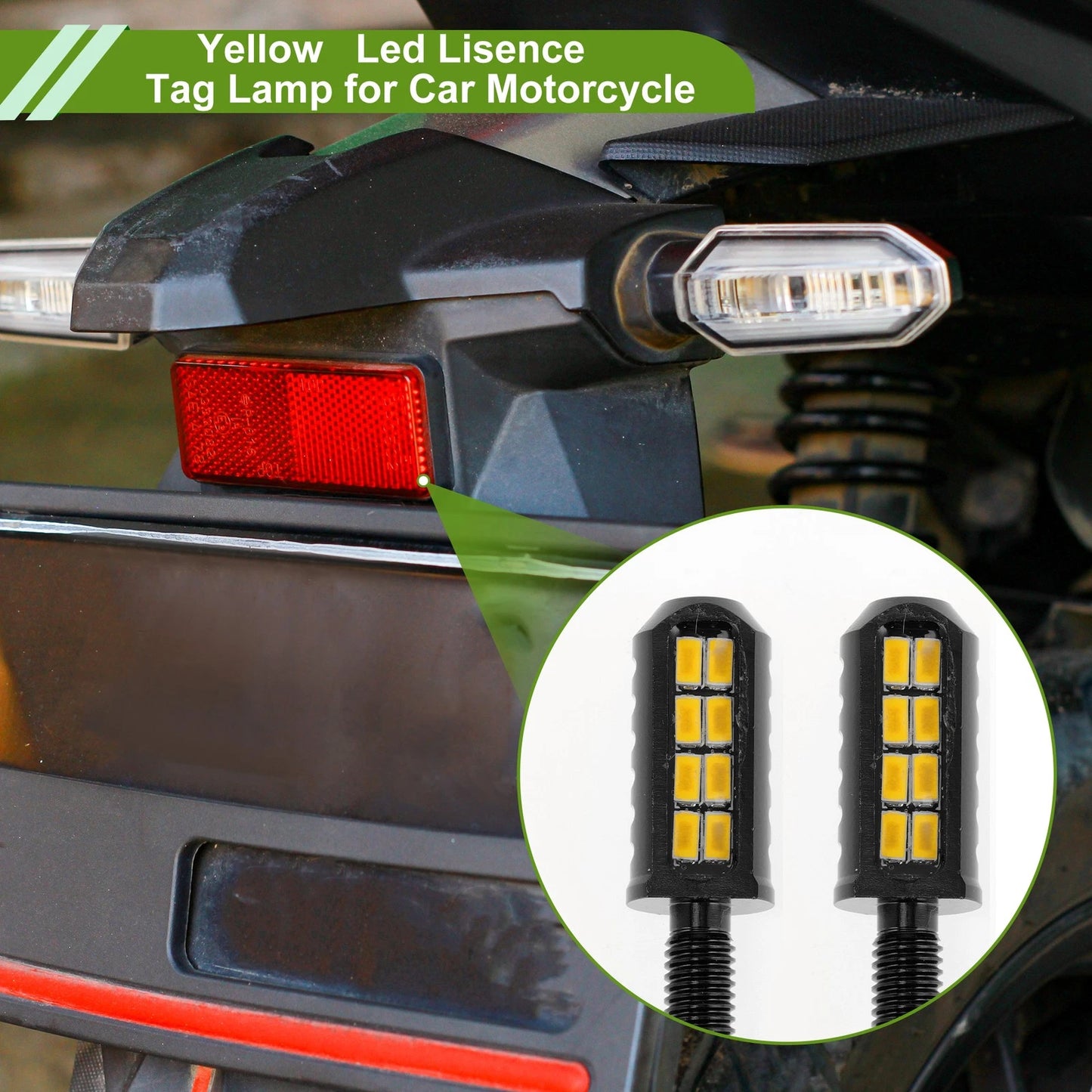 2 x License Plate Light 12V Led Tag Lamp for Car Motorcycle Rainproof