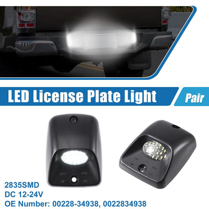 Pair White LED License Plate Light Assembly for Toyota