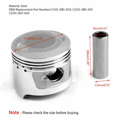 Piston Ring Kit 47mm for HONDA C70 CRF70F CT70 XR70R S65 (1970-2023)
