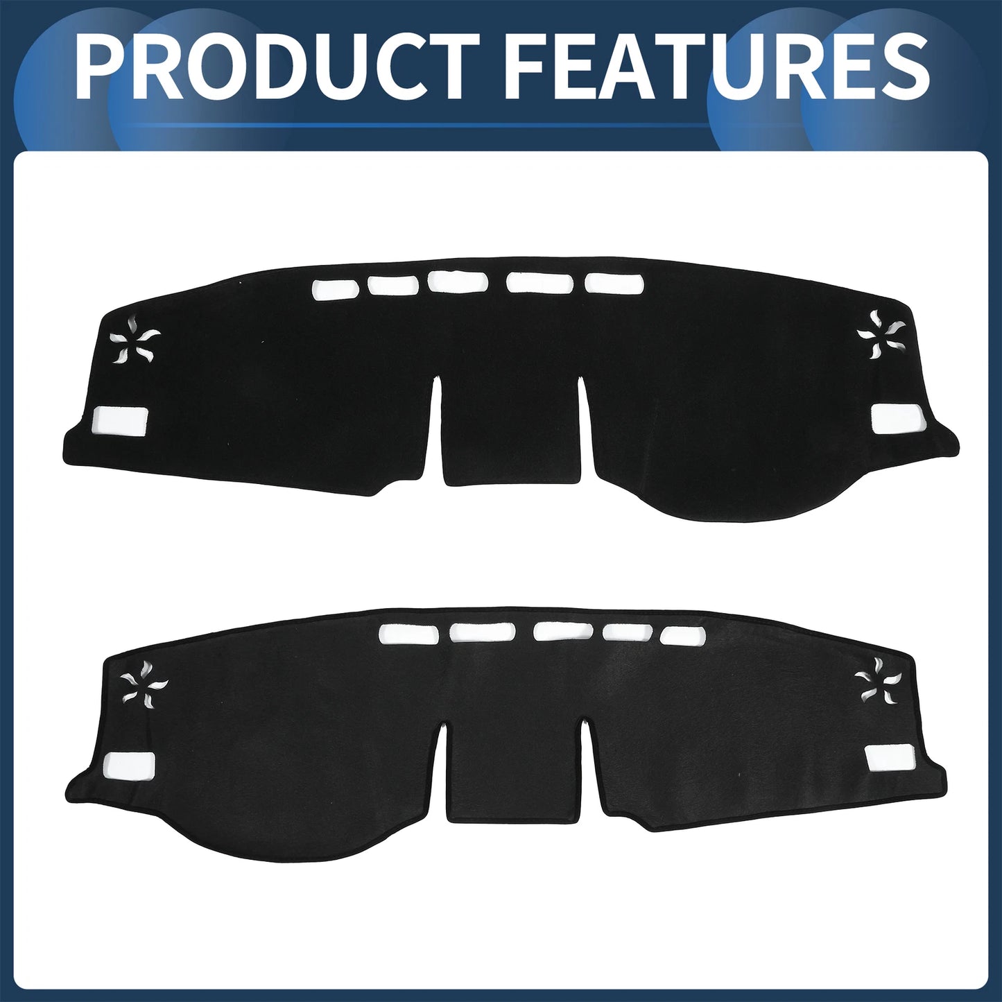 Dashboard Cover Mat for Toyota RAV4 (2020-2024) Sun Protector Pad Black 1 Set