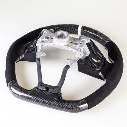 Flat Bottom Carbon Suede Steering Wheel for Honda Civic (2016-2020)