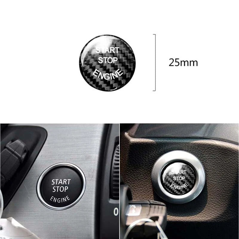 Carbon Fiber Engine Start Button Sticker Trim fit For BMW 2006-2013 E70 X5 X6