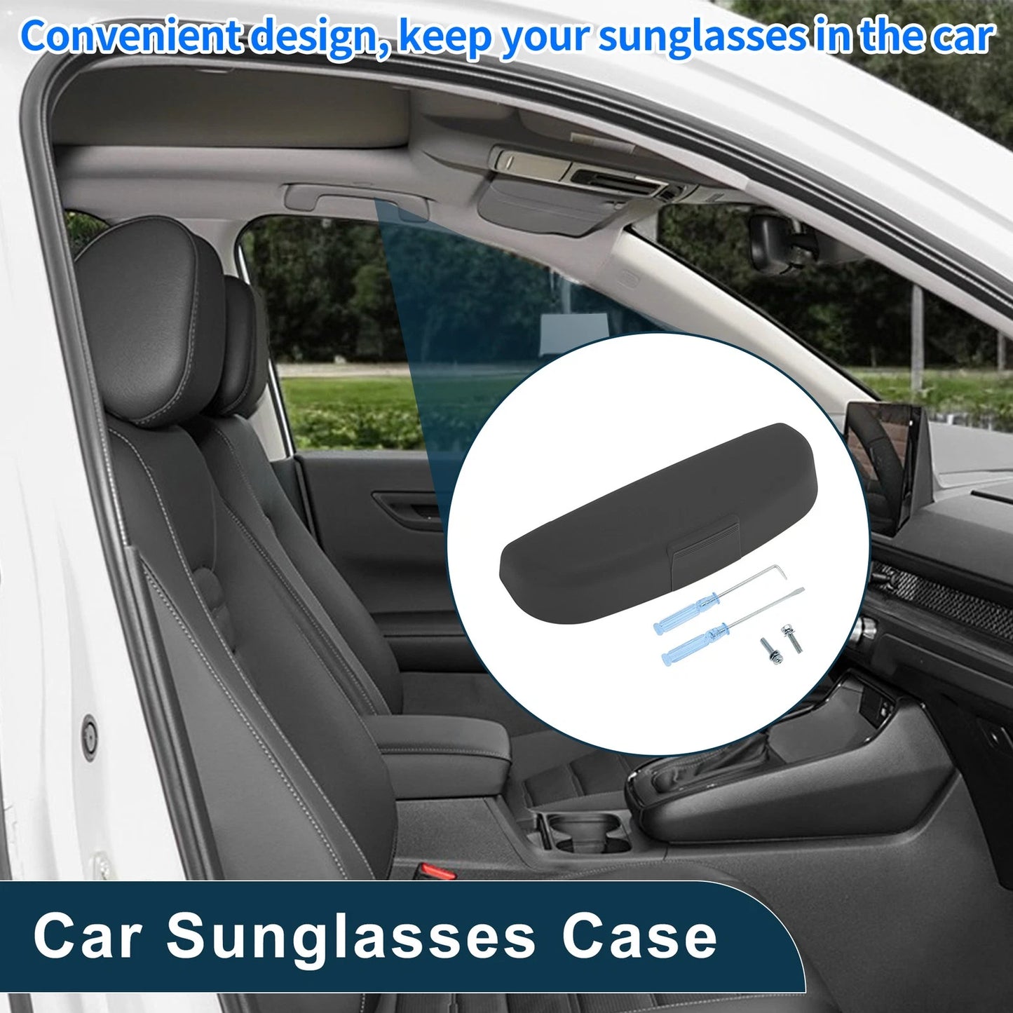 Sunglasses Case for Mitsubishi Lancer Eyeglasses Holder Storage Box Black
