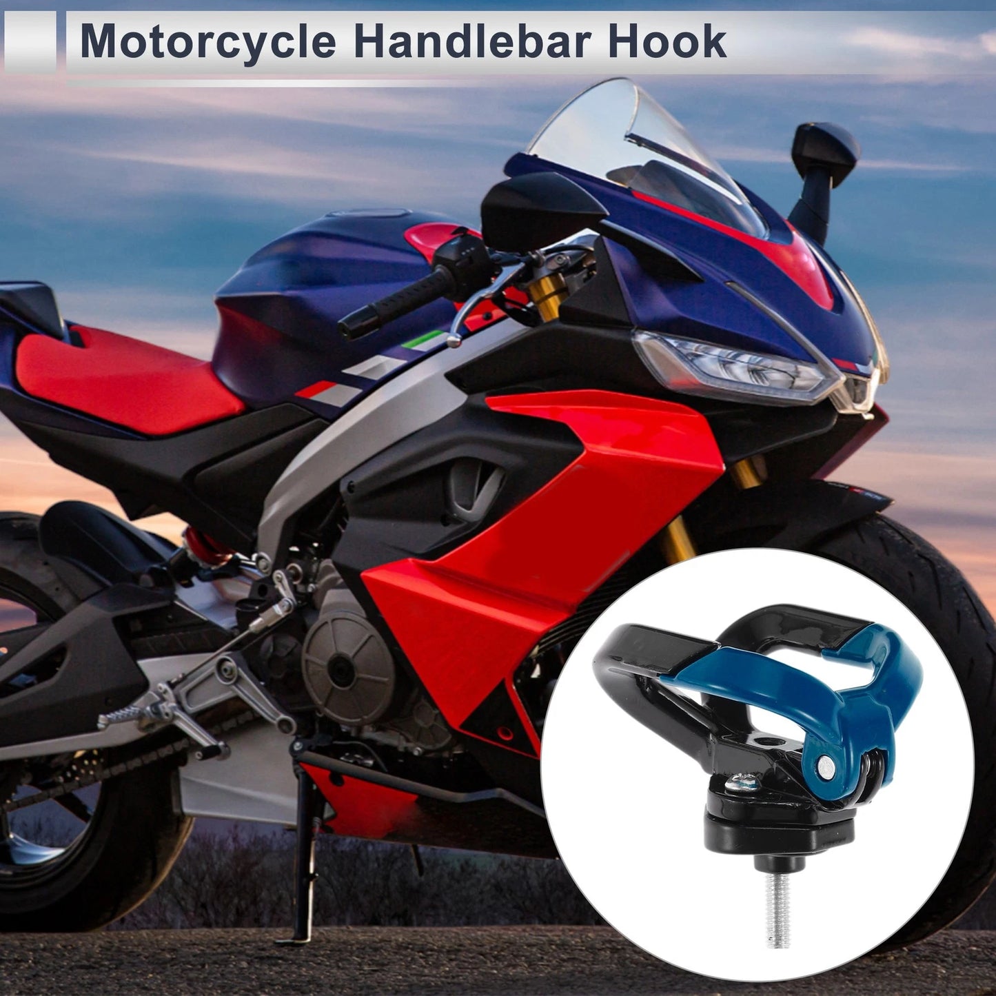 Butterfly Open-Closed Double Hook Motorcycle Hanging Hook 1 Pc Black Blue