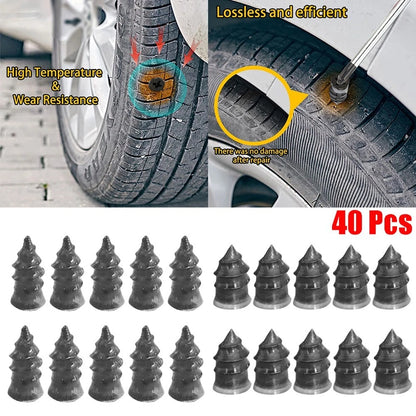 Heavy Duty Tyre Puncture Repair / 40 Pieces for Cars