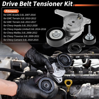 1 Set Drive Belt Tensioner Kit for GMC Acadia 3.6L (2007 - 2016)
