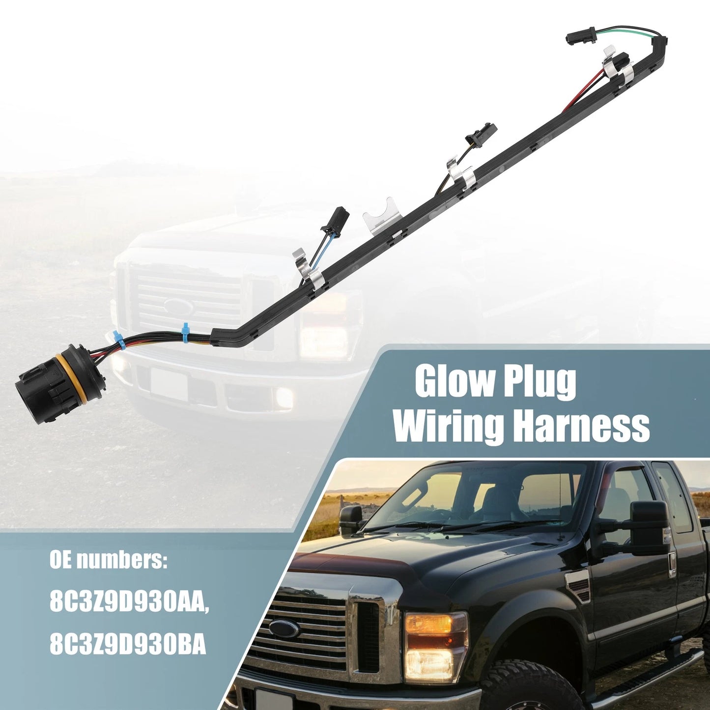2 x Glow Plug Wiring Harness for Ford F-250 F-350 6.4L (2008-2010)