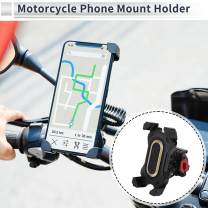 Phone Mount Holder for Motorcycle Handlebar 4.7-7.2 Phones Gold Tone
