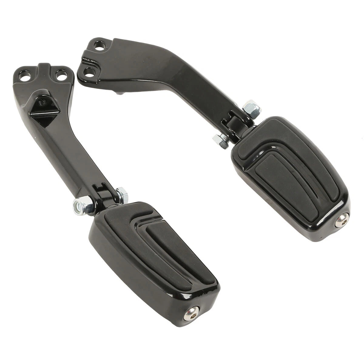 Black Rear Footpeg Mount Bracket for Harley Dyna Super Glide Low Rider (06-17)