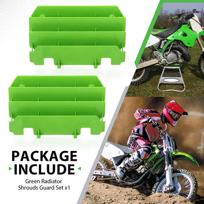 Radiator Guards Green for Kawasaki KX125/KX250 1994-2005