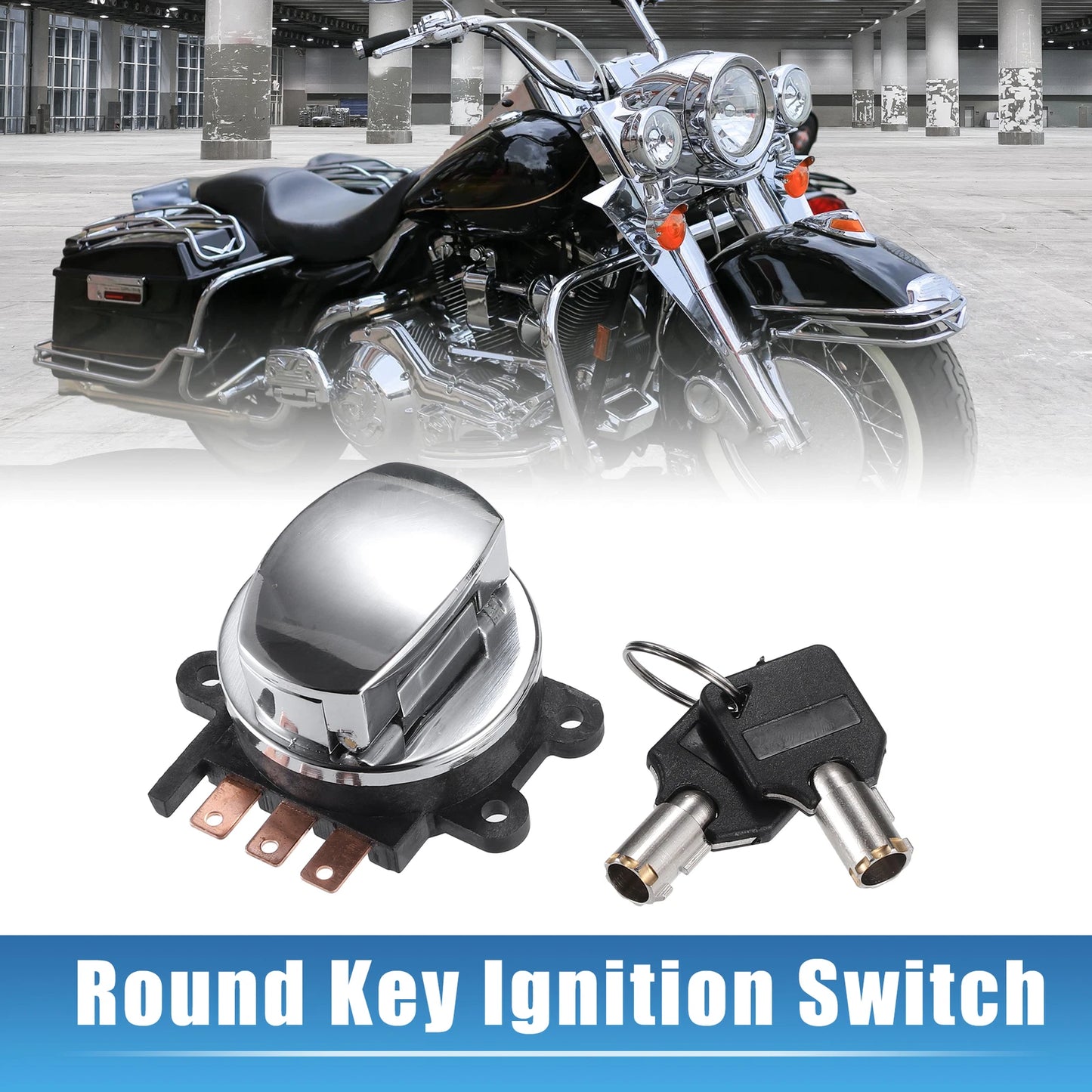 1x Round Key Ignition Switch for Harley-Davidson Softail Road King (1993–2013)