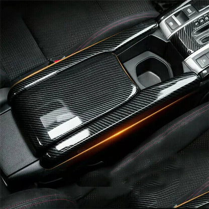 Carbon Fiber Look Central Armrest Box Panel for 2016-2021 Honda Civic