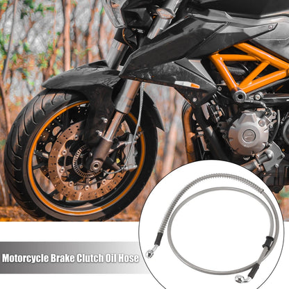 120cm 47.24" Brake Clutch Oil Hose Line Pipe Hydraulic Silver Tone Motorcycle