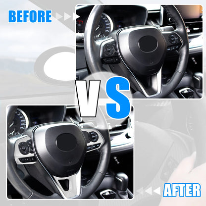 3 Pcs Silver Steering Wheel Cover Trim for Toyota Corolla RAV4 (2019-2022)