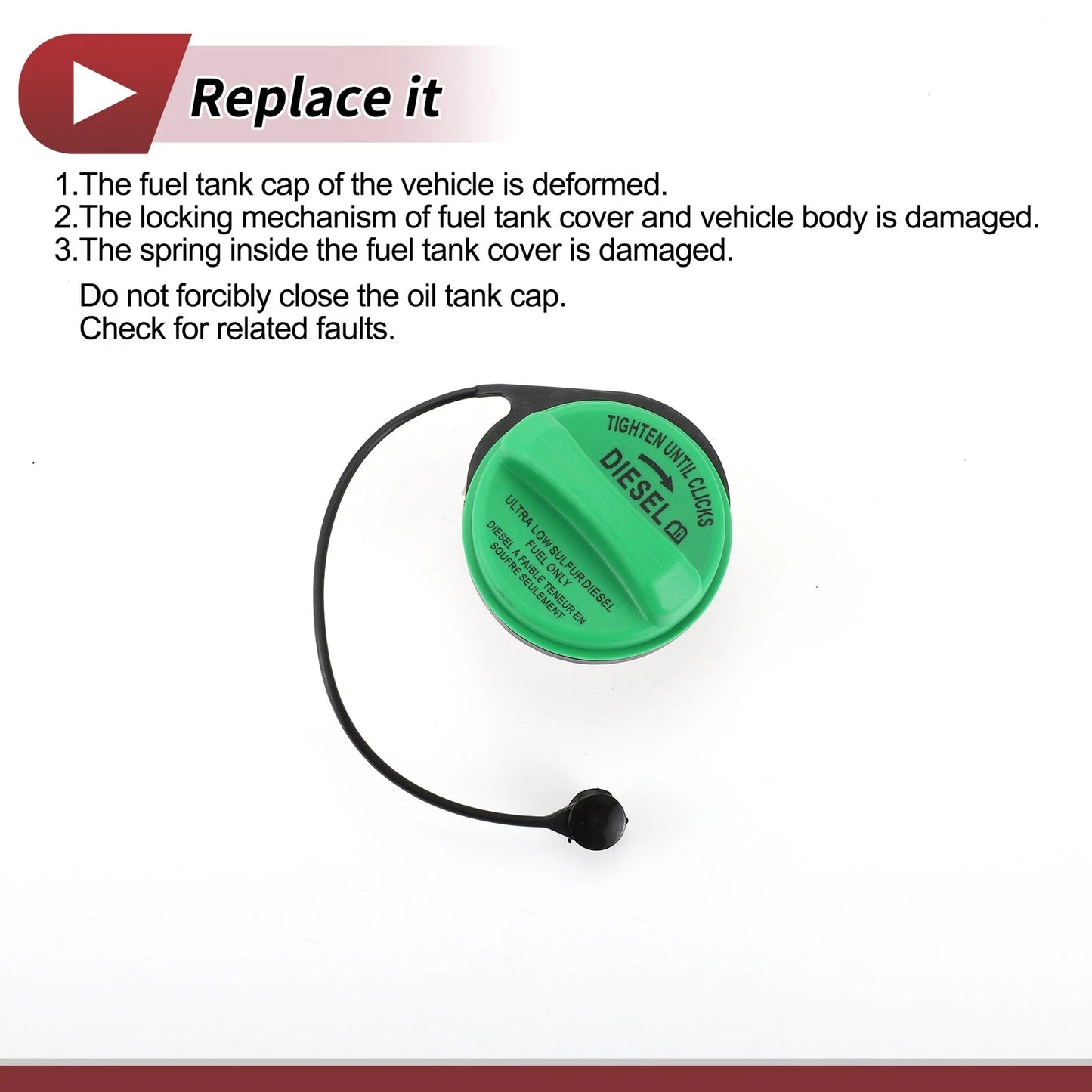 Gas Fuel Tank Cap for GMC Sierra 2500HD 3500HD Black White Green