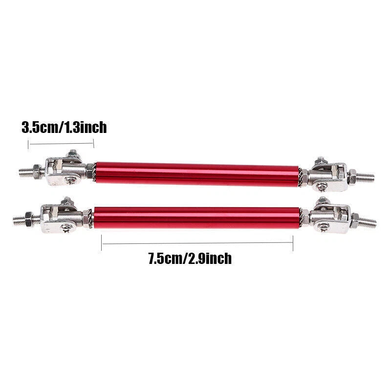 75mm Red Adjustable Front Bumper Rod Splitter Strut Support