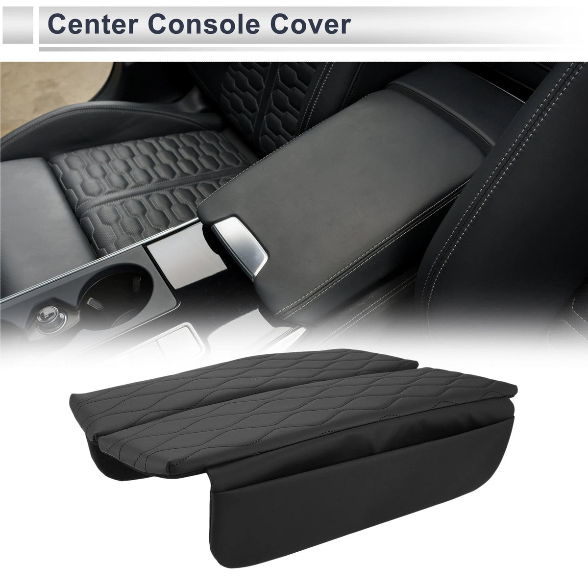Center Console Cover with Storage Bag for BMW 5 Series (2019-2023) Black