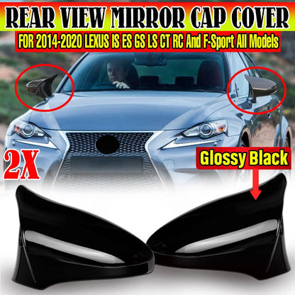 Gloss Black Side Mirror Cap Covers for 2014-2020 Lexus IS200 IS300 IS350