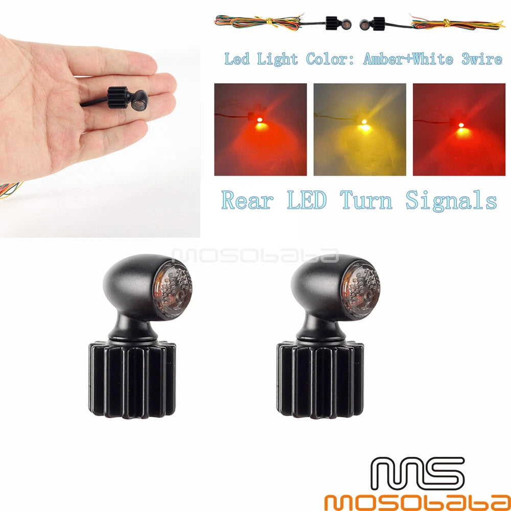 Super Mini Rear LED Turn Signals for Harley, Honda, Yamaha, Suzuki, Kawasaki