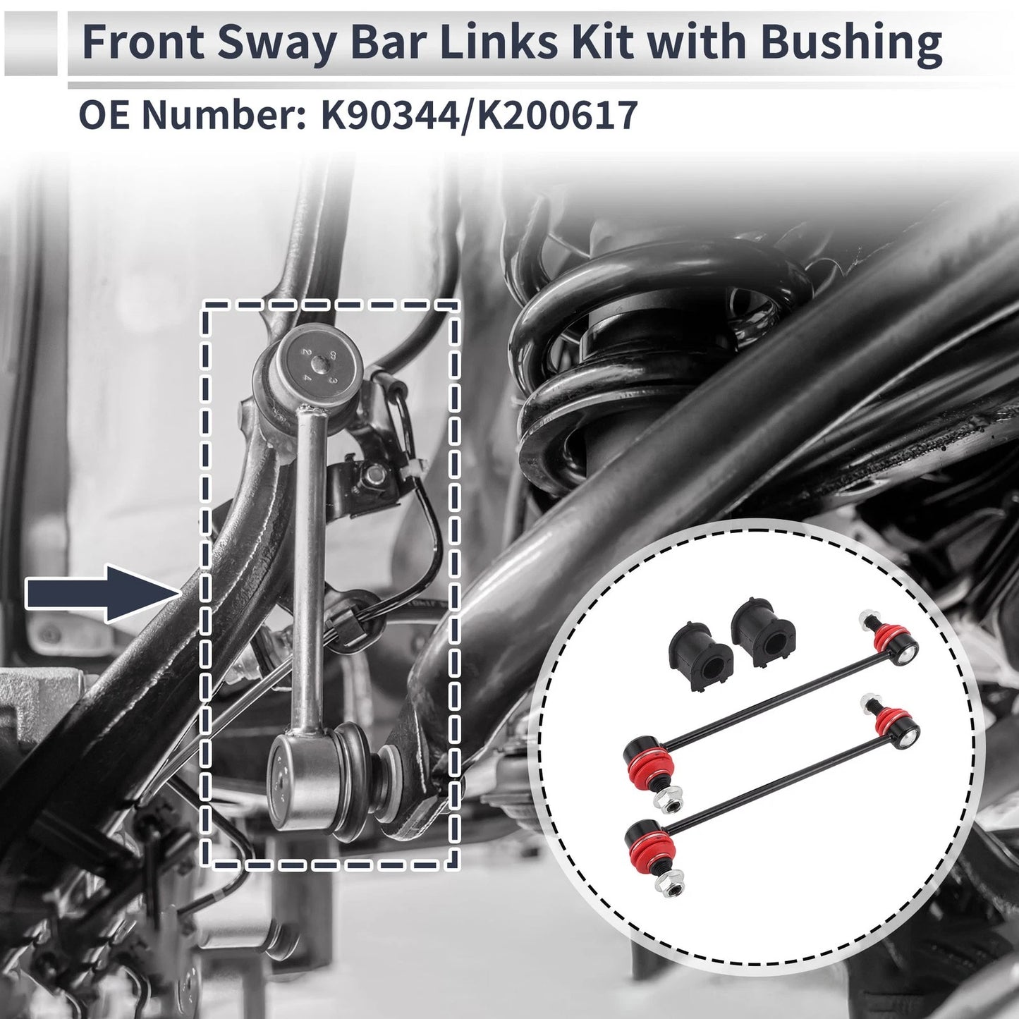 Front Stabilizer Bar Links & Bushings for Mazda 3 (2004-2009)