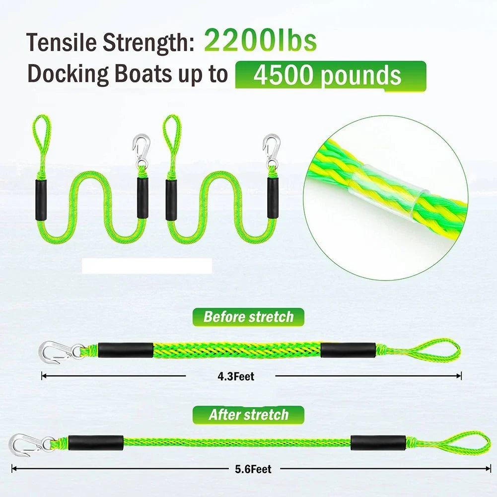4FT Docking Bungee Cord with Elastic for Kayaks/Small Boats