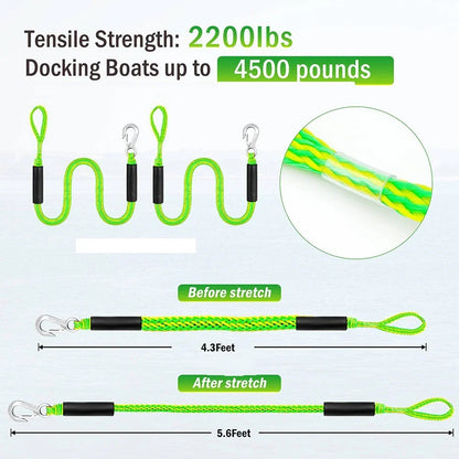 4FT Docking Bungee Cord with Elastic for Kayaks/Small Boats