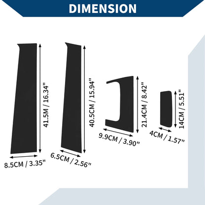 8 Pcs Black Door Pillar Window Trim for Honda HR-V (2016-2021)