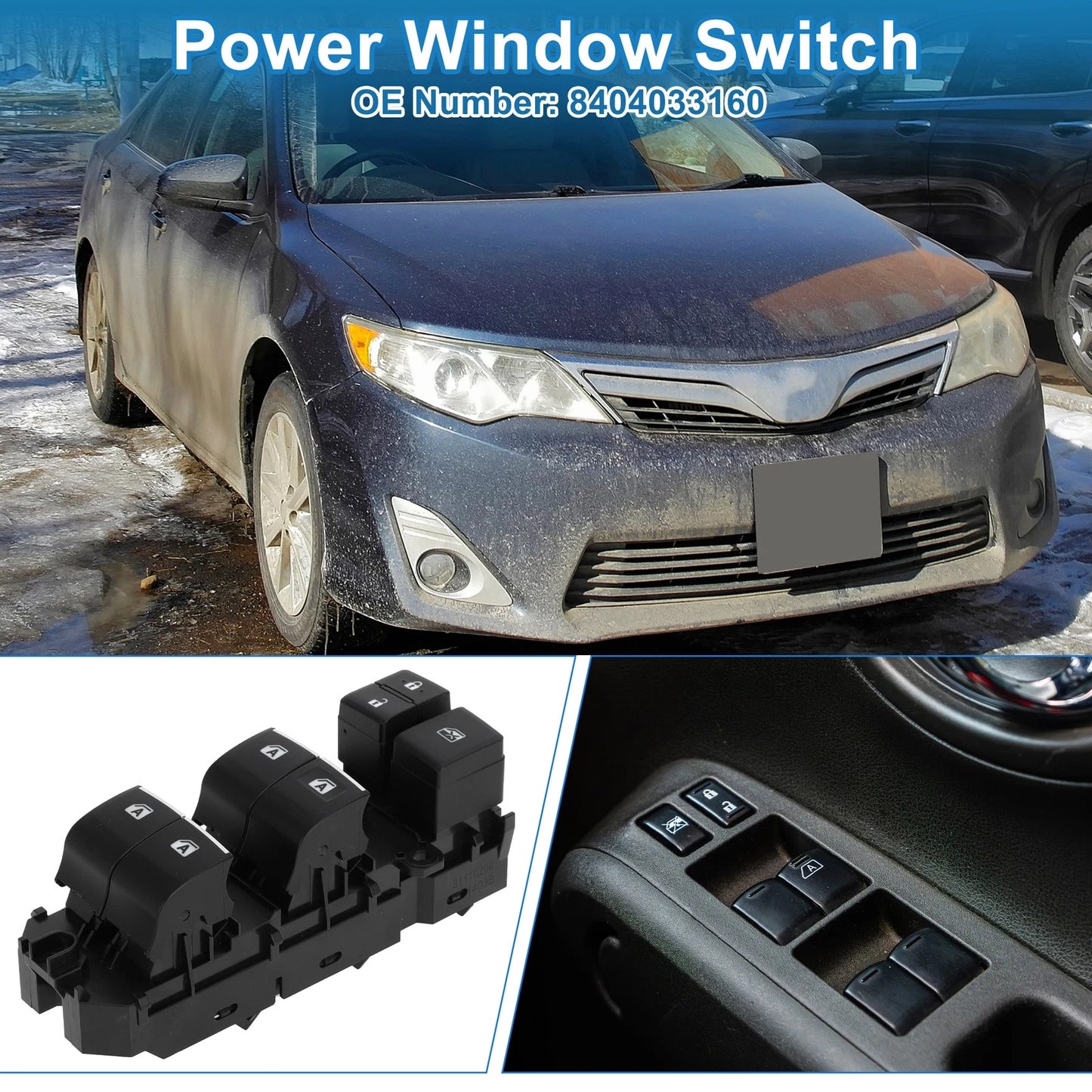 Front Right Power Window Switch for Toyota Camry (2018–2023)