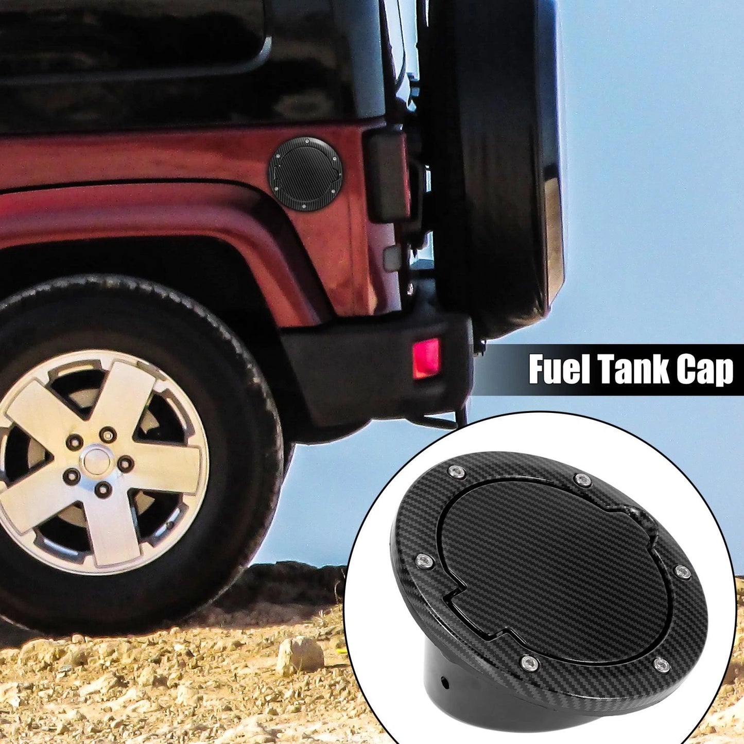 Black Gas Fuel Filler Door Cover for Jeep