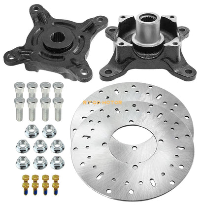 2 x Front Wheel Hub Brake Rotor & Studs for Polaris Ranger 400 425 500 570 700 800