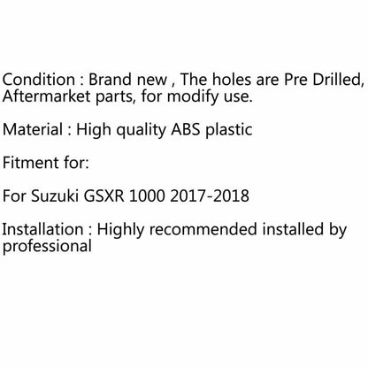 Windshield for Suzuki GSXR 1000 (2017-2022) Clear