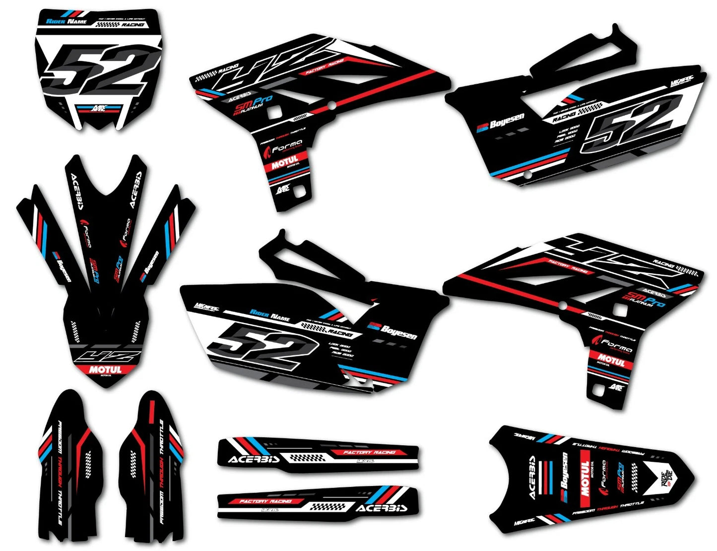 Yamaha YZF 250 Sticker Kit Decals (2010-2013)