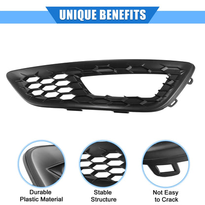 Front Bumper Fog Light Mesh Grille Cover for Ford Focus (2015-2017)