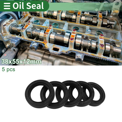Oil Seal NBR Rubber Rotary Shaft Seal 38x55x12mm Black for Make Model